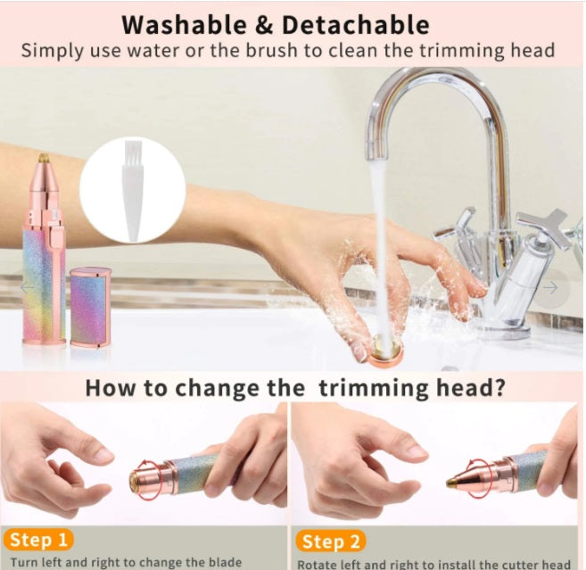 Blawless Rechargeable 2 in 1 Trimmer and Facial Hair remover Trimmer Shaver For Women