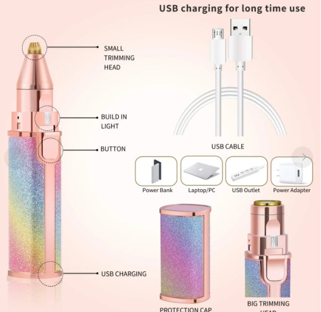 Blawless Rechargeable 2 in 1 Trimmer and Facial Hair remover Trimmer Shaver For Women